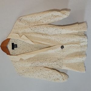 APOSTROPHE Lace Bling See Through Blazer S